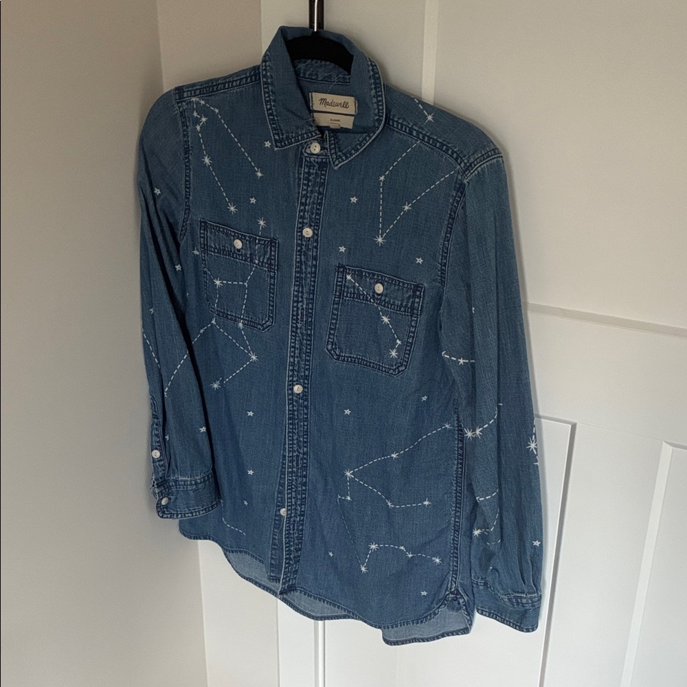 Madewell Blue Denim Star Constellation Shirt